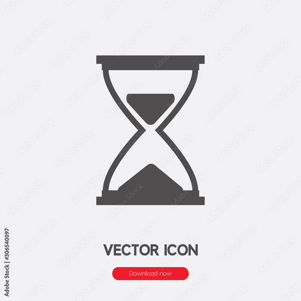 Poster Sand clock icon vector. Linear style sign for mobile concept and web design. Sandglass symbol illustration. Pixel vector graphics - Vector.	