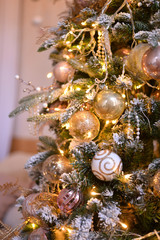 Obraz na płótnie Canvas Decorations for christmas party. Christmas tree. Christmas decorations ideas. 