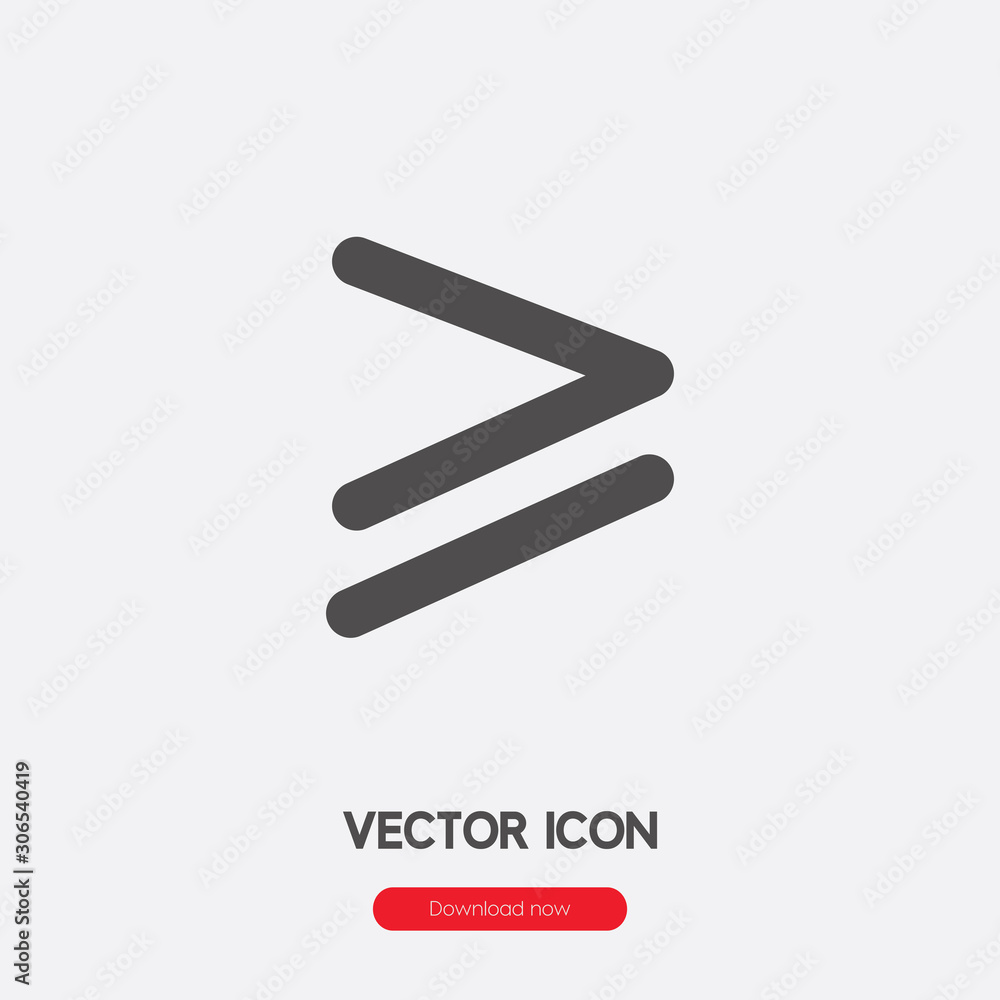 Poster is greater than icon vector. linear style sign for mobile concept and web design. is greater than sy