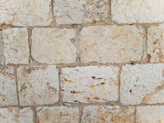 Texture of stone walls of a castle in Croatia