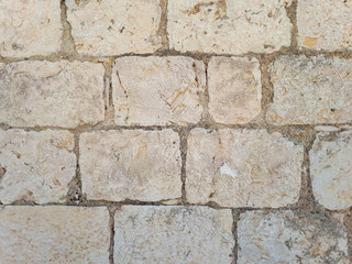 Fototapeta premium Texture of stone walls of a castle in Croatia