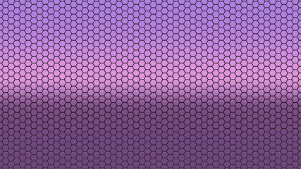 Abstract hexagonal background pattern; metallic purple gradient honeycomb grid 3d rendering, 3d illustration