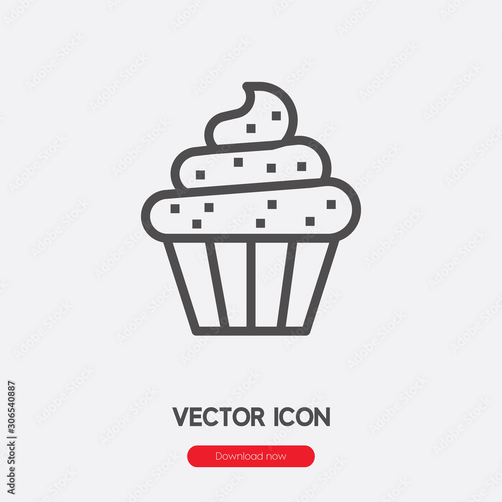 Poster muffin cupcake icon vector. linear style sign for mobile concept and web design. muffin cupcake symb