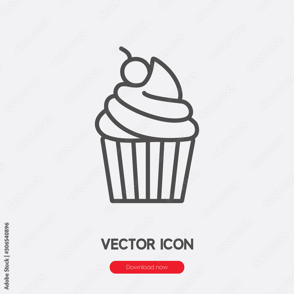 Poster muffin cupcake icon vector. linear style sign for mobile concept and web design. muffin cupcake symb