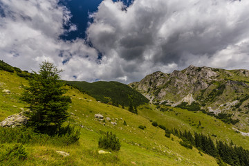 Beautiful mountain scenery in Romania, in summer