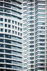 Obraz premium Close-up view of some modern and futuristic skyscrapers in Kuala Lumpur, Malaysia. Kuala Lumpur commonly known as KL, is the national capital of Malaysia.