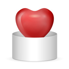 Heart in round box