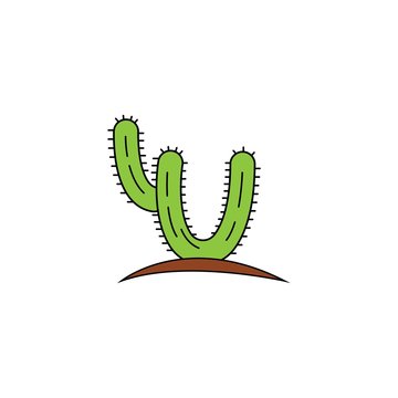 Cactus Icon Logo template vector illustration