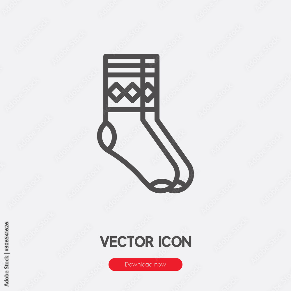 Poster socks icon vector. linear style sign for mobile concept and web design. socks symbol illustration. p