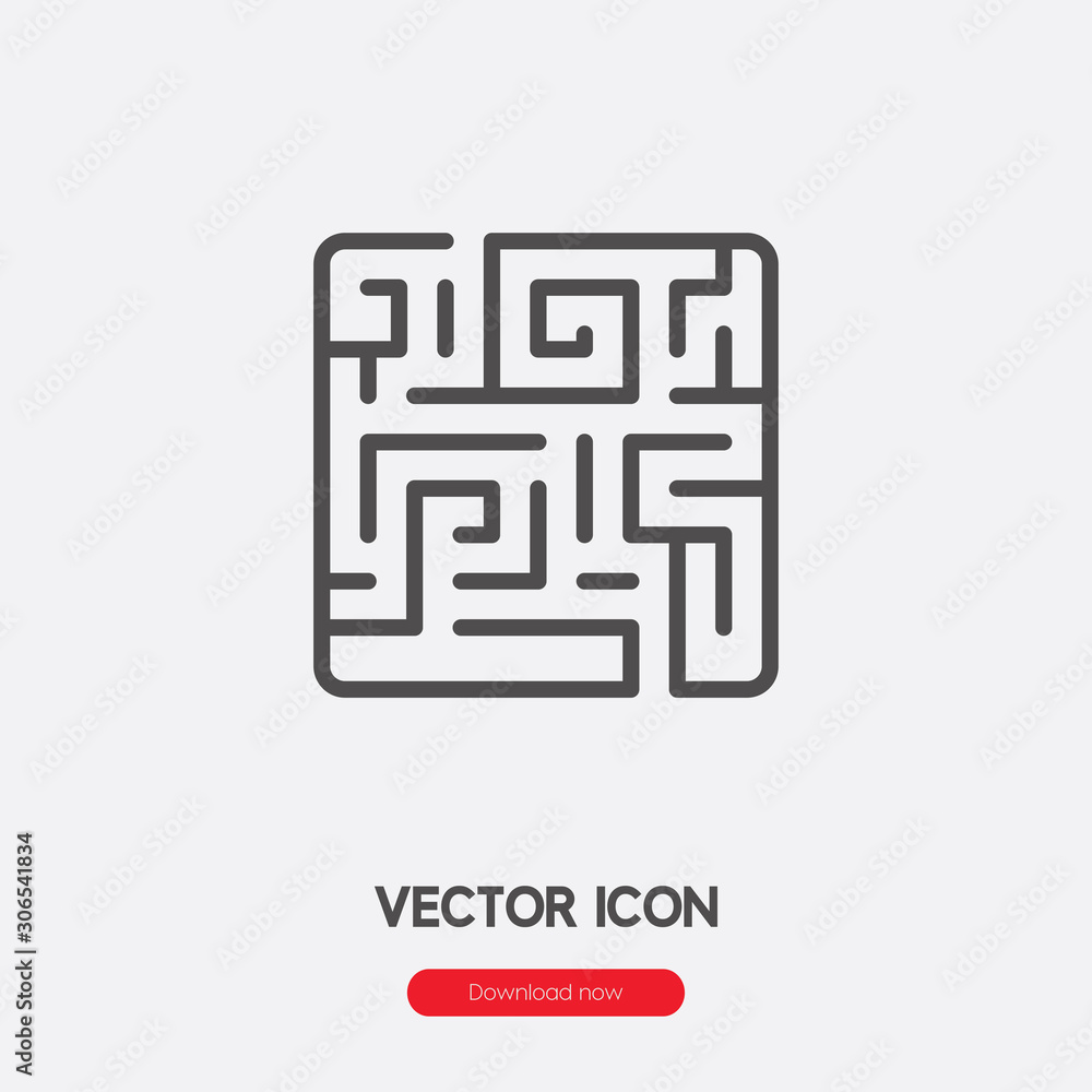 Poster labyrinth icon vector. linear style sign for mobile concept and web design. labyrinth symbol illustr