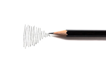 pencil and wavy zigzag line