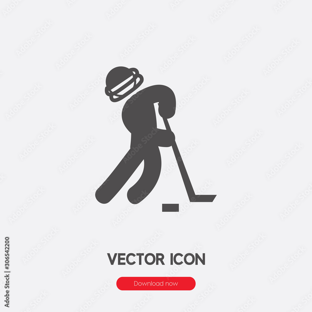Poster hockey player icon vector. linear style sign for mobile concept and web design. hockey symbol illust