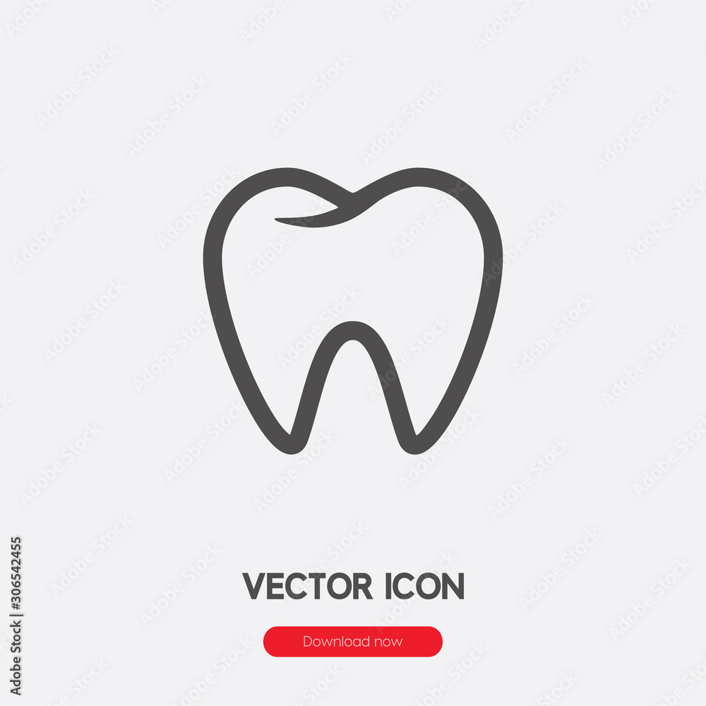 Poster tooth icon vector. linear style sign for mobile concept and web design. tooth symbol illustration. p