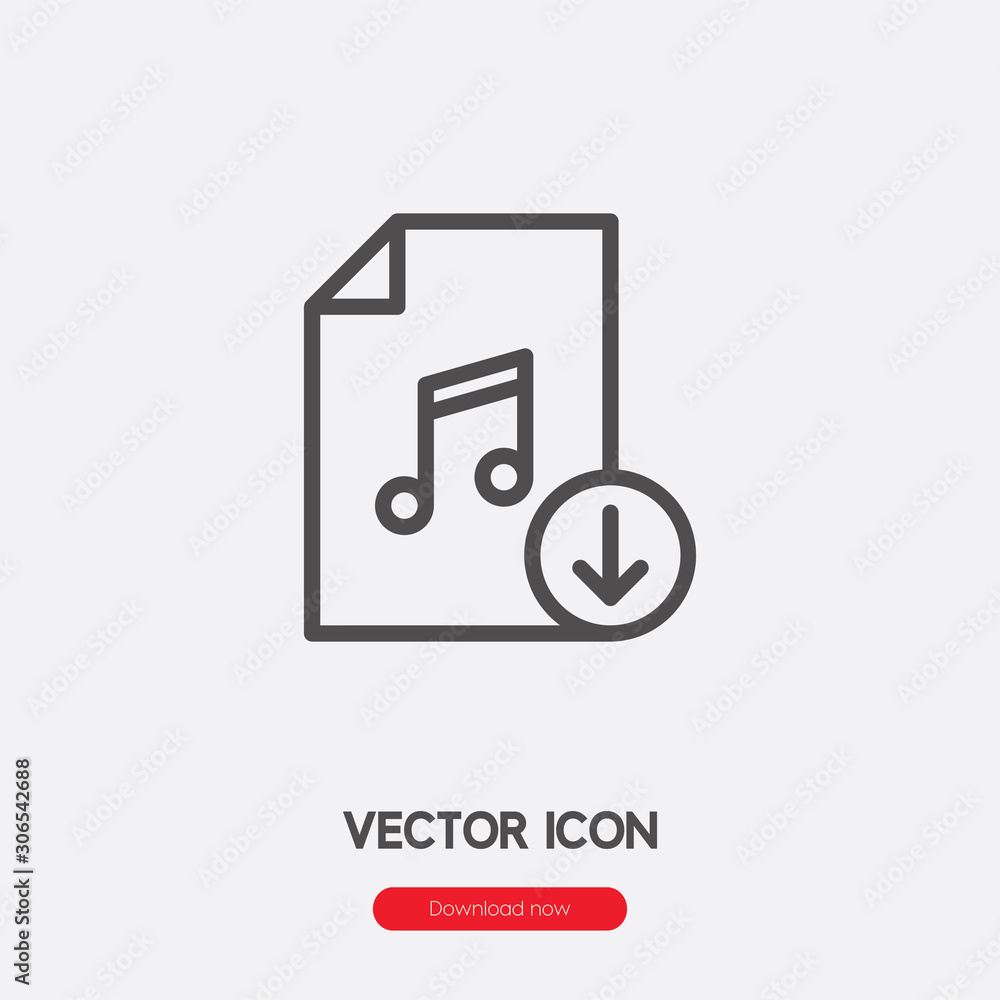 Poster download file icon vector. linear style sign for mobile concept and web design. download file symbol
