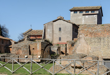 Obraz premium The Catholic Church on the Palatine. The monastery was founded by Blessed Bonaventure of Barcelona from the Order of the Franciscans with the help of Cardinal Carlo Barberini.