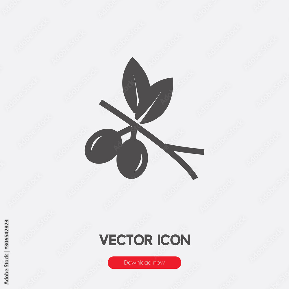 Poster olive icon vector. linear style sign for mobile concept and web design. olive symbol illustration. p
