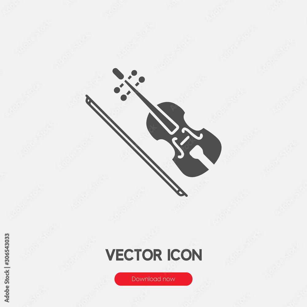 Poster violin icon vector. linear style sign for mobile concept and web design. violin symbol illustration.