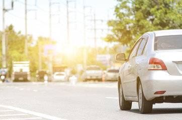 car driving on road, car on traffic.