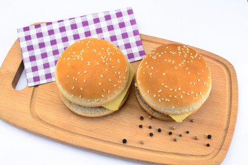 hamburger on white background