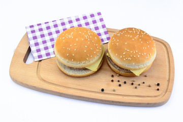 hamburger on white background