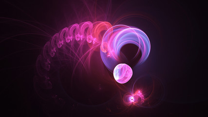 Abstract transparent pink crystal shapes. Fantasy light background. Digital fractal art. 3d rendering.