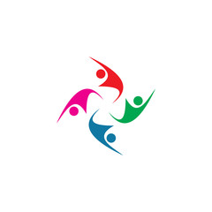 creative color people group logo design