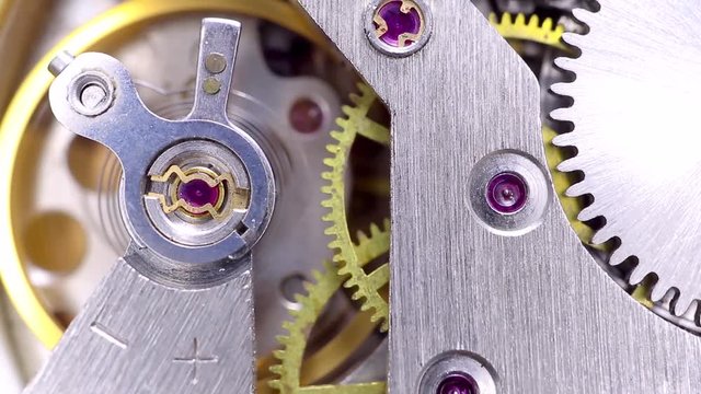 clockwork in operation macro gear pendulum