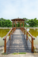 The idylic rest zone - The Old lake (Staro Jezero: serbian) in the park of Kikinda town, Serbia
