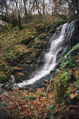 Fototapeta na wymiar Waterfall in the forest, Birks of Aberfeldy, Scotland.