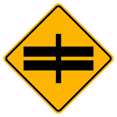 Fototapeta premium Highway Intersection Ahead Traffic Road Sign,Vector Illustration, Isolate On White Background Label. EPS10