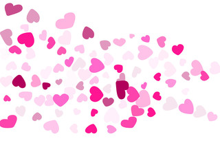 Hearts confetti flying vector background graphic design.