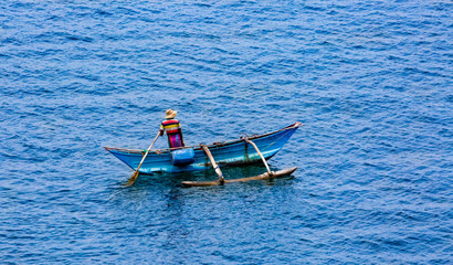 Fishing in blue Ocean in Sri Lanka