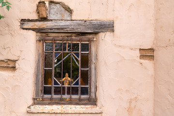 Fototapeta na wymiar Old Southwestern Adobe Wall and Window