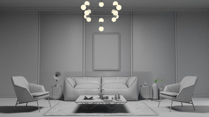 3D illustration of interior design