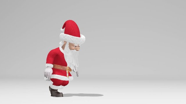 Santa Claus dancing. The concept of Christmas and New Year. With alpha channel. Seamless Loop.
