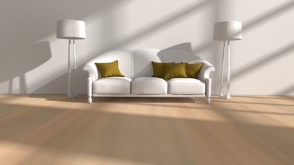 3D illustration of interior design