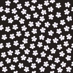 seamless floral pattern with white flowers vector drawing