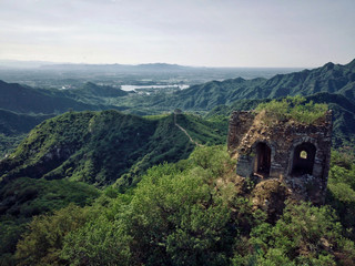 Ruin watch tower on Great Wall of China Beijing