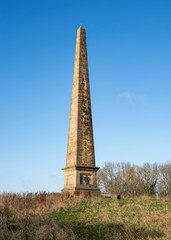 Welcombe Hills, Stratford upon Avon, Warwickshire, England UK - the obelisk/monument on the summit...