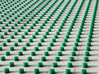 Abstract background with green cylinders