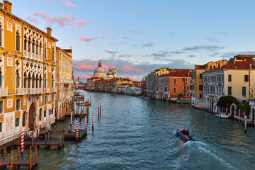 Fototapeta premium Santa Maria della Salute as seen from Accademia Bridge at Sunset