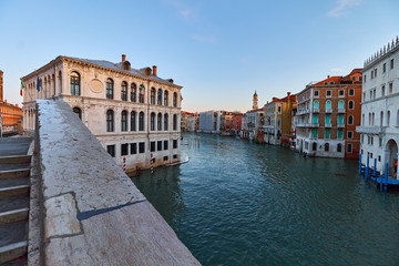 grand canal in venice as seen from rialto bridge
