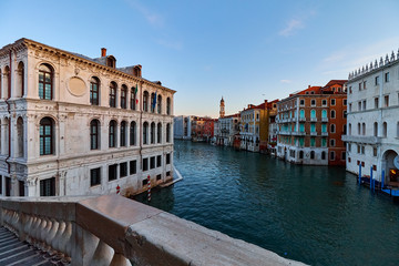 grand canal in venice as seen from rialto bridge - obrazy, fototapety, plakaty