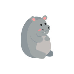 Hippo cartoon design, Animal cute zoo life nature and fauna theme Vector illustration