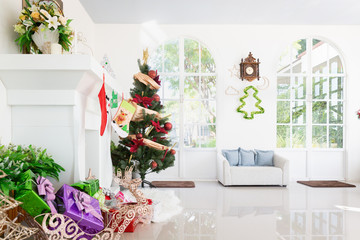 Christmas tree and gifts decorated at home