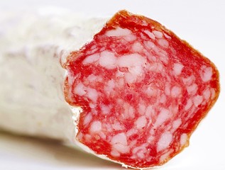 Salami Nahaufahme Wurst Metzgerei