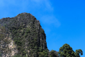 A large cliff under the sky