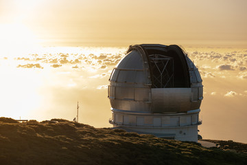View Of Observatories From Top Of Roque De Los Muchachos, La Palma