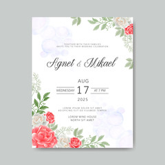 wedding invitation cards  with beautiful floral