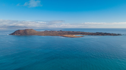 Fototapeta na wymiar aerial view of the lobos island, fuerteventura